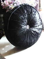 Black velvet cushion