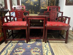 Kínai teázó karfás szék szett, ázsiai, keleti, japán