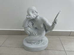 Herendi tükrös női akt szobor figura porcelán 38cm