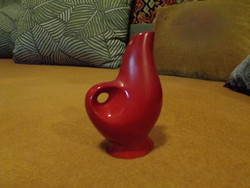 Zsolnay  ökörvér mázas  madár váza , pajzs jelű , 13 cm