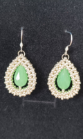 Handmade earrings made of glass beads with a stainless steel hook