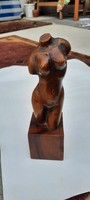 Carved wooden female nude torso - 26 cm.