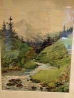 Imre Oppel (1883-1968) Tatra landscape, Lomnitz peak