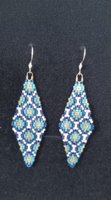 Handmade earrings made of glass beads with a stainless steel hook