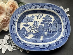 English h. Wileman Foley “Indian Tree”, antique oval side dish with willow pattern