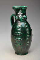 Green miska jug, thin Sándor hmv. 24 cm. Beautiful.