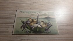 Antik Húsvéti dombornyomott Üdvözlő képeslap.