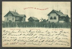 1900. - Üdvözlet B-Almádiból - futott -képeslap - Balatonalmádi