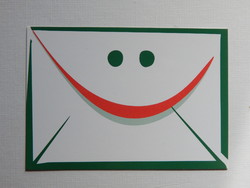 Stamped postcard - Hungarian Post, advertising sheet with a smiling stamp
