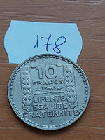 FRANCIAORSZÁG 10 FRANCS FRANK 1948 B Beaumont-le-Roger, Réz-nikkel  178
