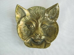 Copper kitten cat figurine bowl