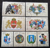 M4377-84 / 1997 Budapest és a Megyék címerei I.  bélyegsor postatiszta mintabélyegek