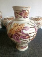 Zsolnay flower pattern vase! Rare item!!!!!