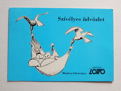 Képeslap - 1995. humoros reklámlap, Ausztria Lottó