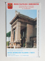 Reklámlap - Vatikánváros Numizmatikai Iroda / Filatéliai és Numizmatikai Múzeum