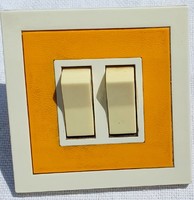 Régi retro  mid century sárga/színes kapcsoló, villanykapcsoló