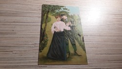 Antik dombornyomott romantikus képeslap.