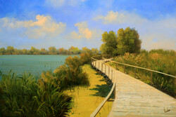 György Luton: Tisza-Tavi water walkway 40x60 cm