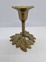 Copper candle holder with flower pattern