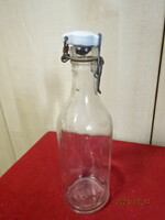 Antique white glass buckle bottle, 0.5 liter. Jokai.