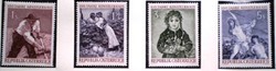 A1087-90 / austria 1961 society of fine arts : paintings stamp set postal clerk