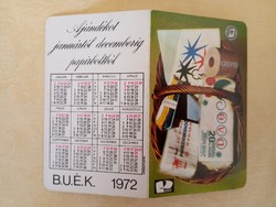 Card calendar 1972-12