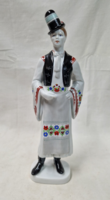 Hollóháza large hand-painted Matyó boy figure in folk costume in perfect condition 30 cm