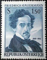 A1110 / Austria 1962 Friedrich Gauermann painter stamp postal clerk