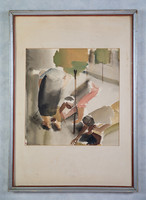 (Tahi-)Tóth Nándor (1912-1978)  akvarell, 25 x 19 cm