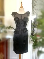 Karen millen size 36-38 little black dress, silk, caterpillar silk.