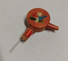 Old hand-painted wooden music plug with snow harp