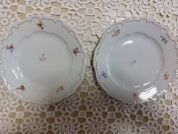 Zsolnay cake plate with a baroque edge, 4 pieces, not the same pattern