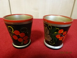 Russian hand-painted wooden wine glass. Two pieces in one. He has! Jokai.