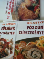 Dr. Oetker receptkönyvek 3. 3 db könyv egyben Süssünk zsírszegényen, Sütés burokban