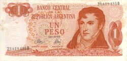 1 peso 1970-73 Argentina hajtatlan