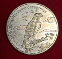 2 Zloty peregrine falcon Poland 2008. Commemorative coin (725)