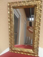 Antik faragott florentin keretes nagy méretű tükör,..80x48 cm,,