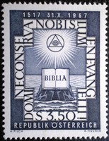 A1249 / austria 1967 the reformation movement stamp postal clerk