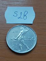 Italy 50 lira 1975 r,vulcanus (Roman god of fire and volcanoes), stainless steel s28