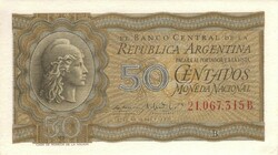 2 x 50 centavos 1951 Argentina UNC sorszámkövető