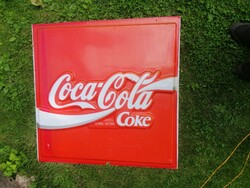 Large illuminated Coca Cola advertising sign, cover. 92 X 90 cm