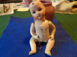 Régi  , HAIBACH -Lippelsdorf  , porcelán fejű kisbaba , jelzett  , 15 cm