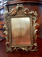 Beautiful baroque solid copper table picture frame with glass 22.5 cm x 16.5 cm