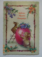 Régi, retró grafikus húsvéti képeslap