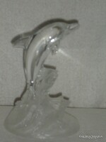 Rare solid crystal glass dolphin