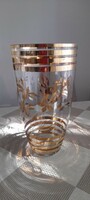 Beautiful, large glass vase with gold pattern