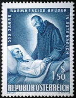 A1155 / Austria 1964 merciful brothers foundation stamp postal clerk