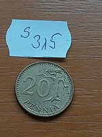 Finland 20 pennies 1976 aluminum bronze s315