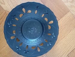 Black, openwork wall plate, 19 cm