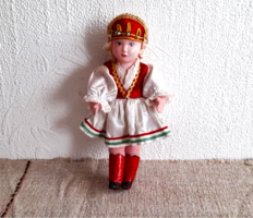 Old doll in Hungarian clothes 25 cm